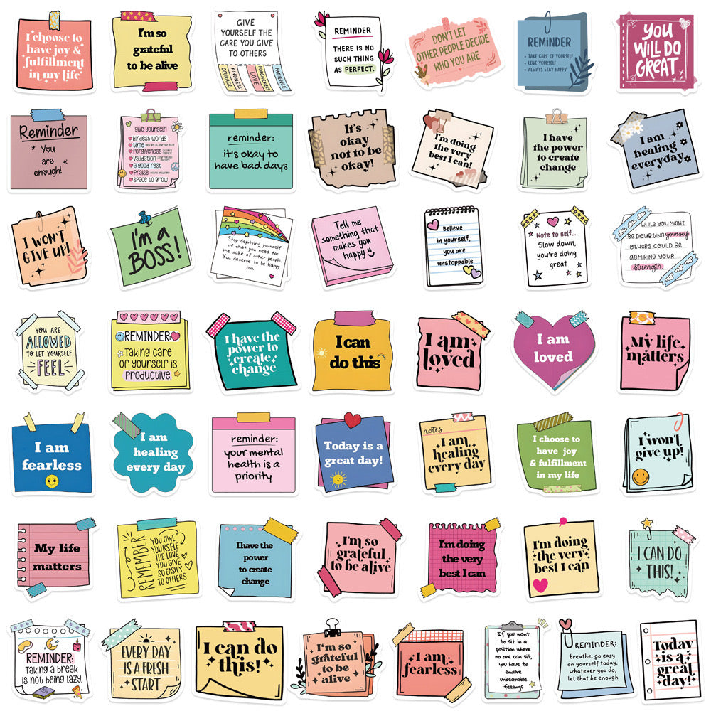 Positive Affirmation Stickers – 50 pcs 🌈