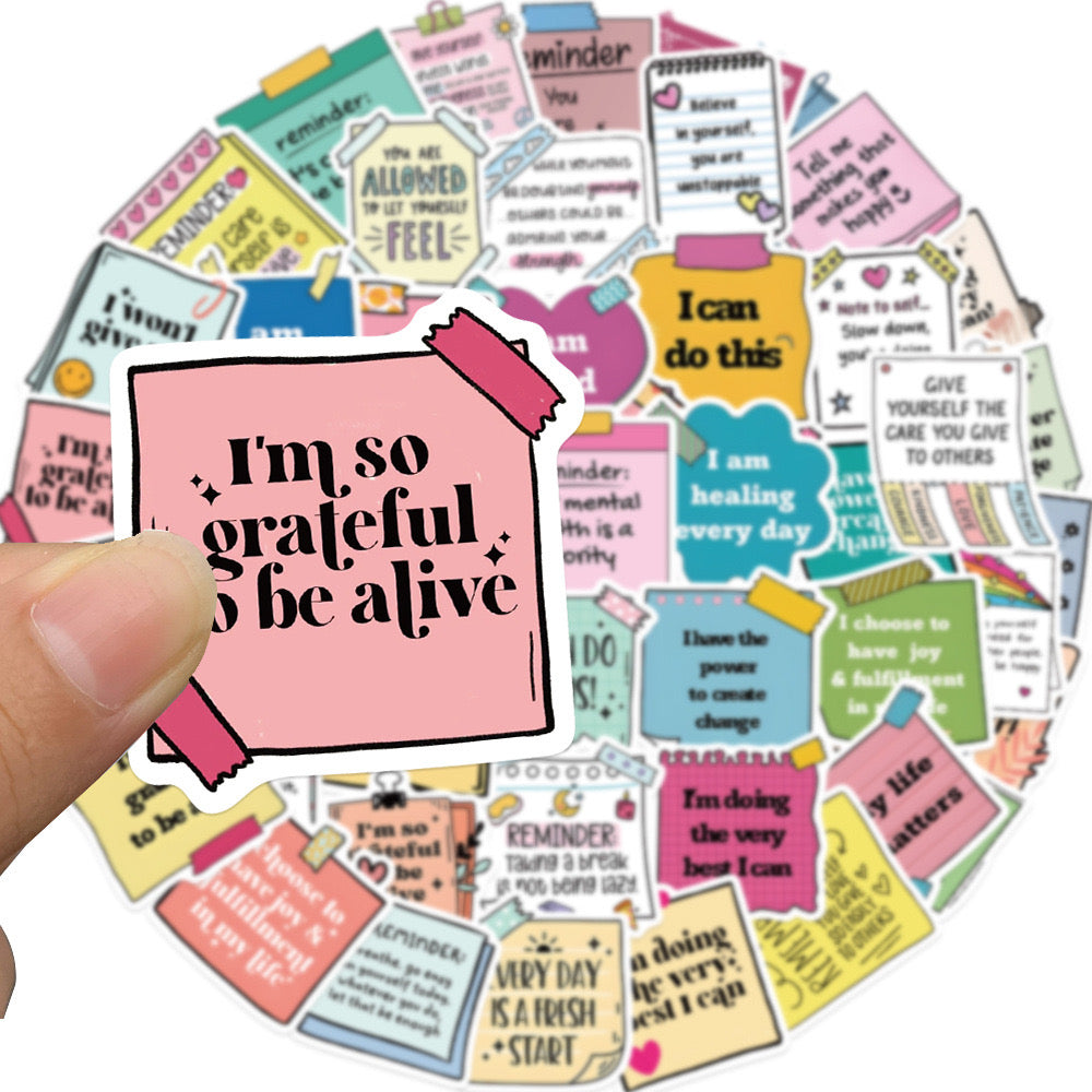 Positive Affirmation Stickers – 50 pcs 🌈