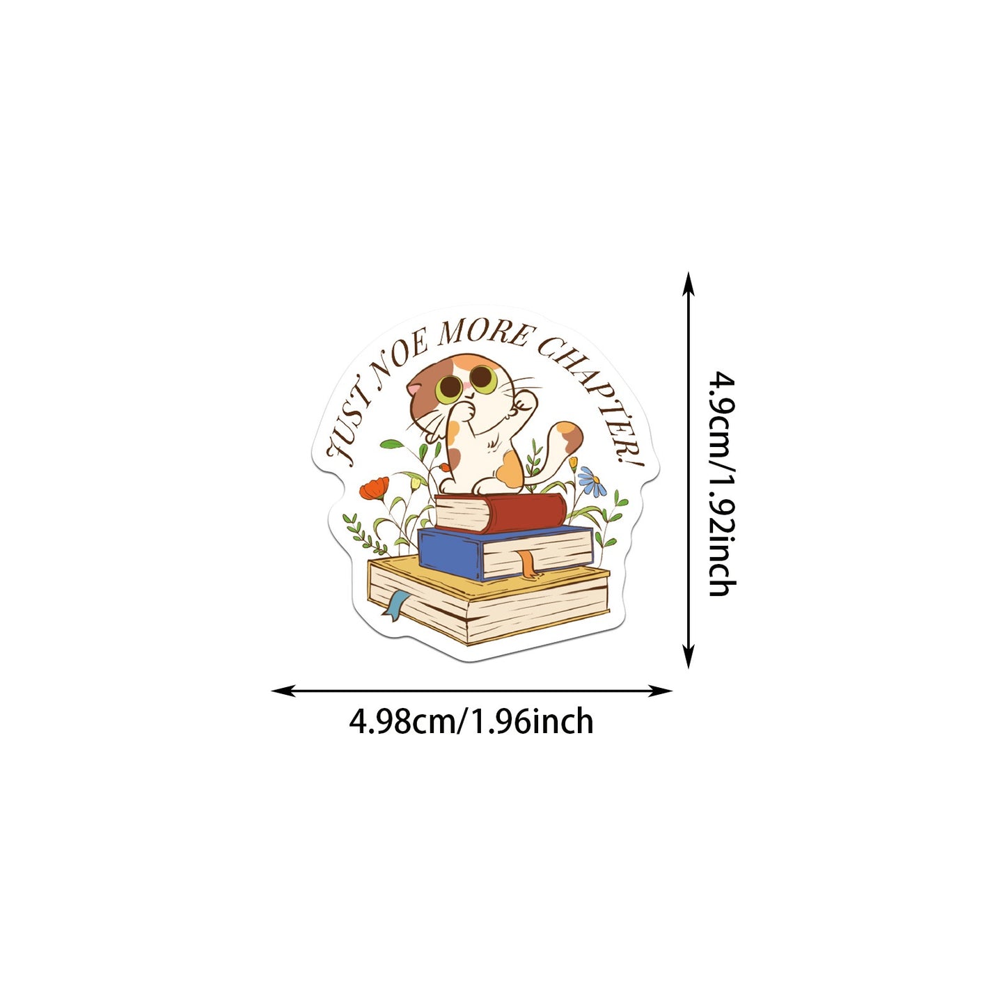 Books & Cats Stickers - 50 pcs 🐱📚