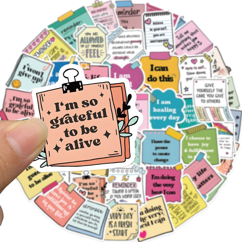 Positive Affirmation Stickers – 50 pcs 🌈