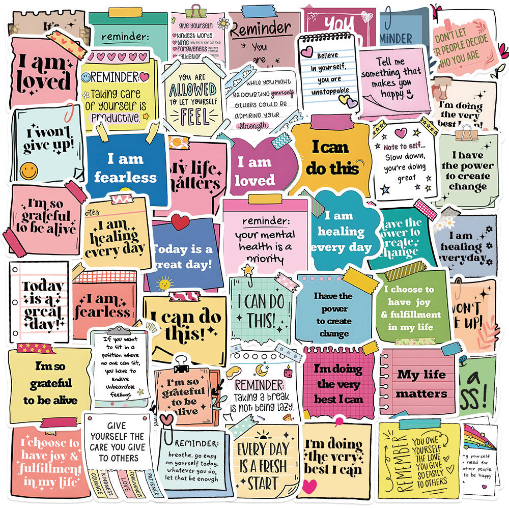 Positive Affirmation Stickers – 50 pcs 🌈