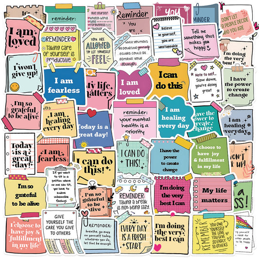 Positive Affirmation Stickers – 50 pcs 🌈